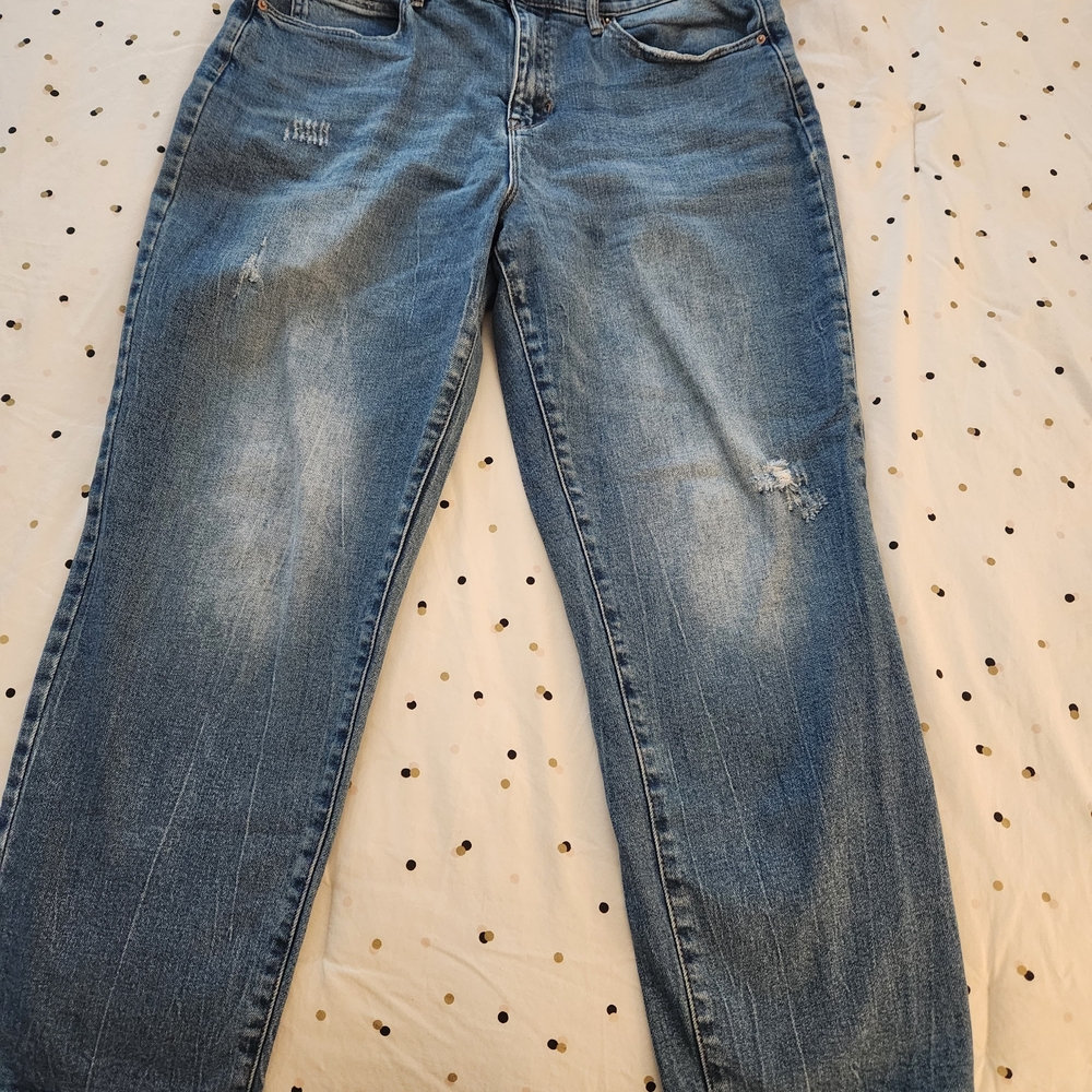 Nicole Miller Distressed Blue Boyfriend Jeans